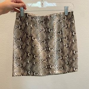 Wild Honey faux snake skin mini skirt never work